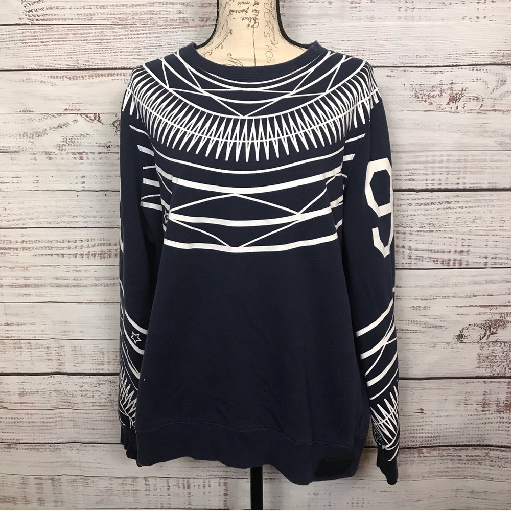 Blak by Rocawear navy all over print crewneck size large vintage sweater